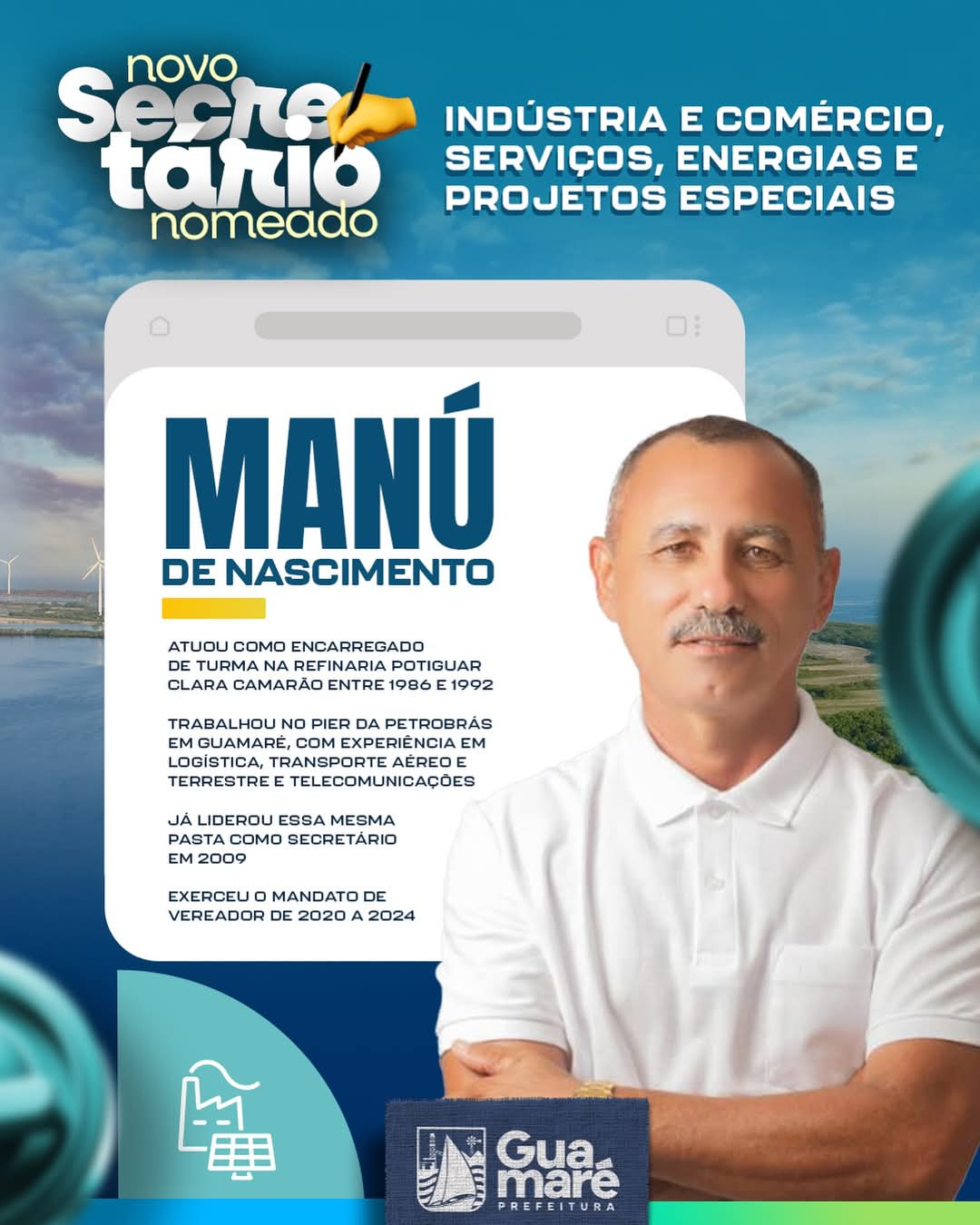 O prefeito Hélio oficializou mais um nome para compor a equipe de gestão do município. Conheça o novo secretário: