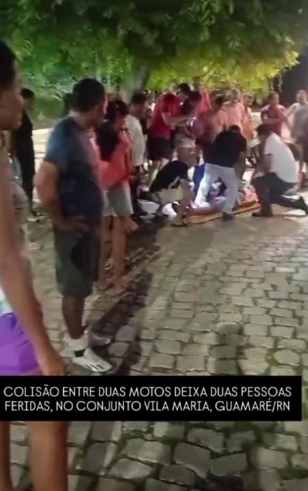 COLISÃO DUAS MOTOS DEIXA DUAS PESSOAS FERIDAS  NO CONJUTOS  VILA MARIA  EM GUAMARÉ RN