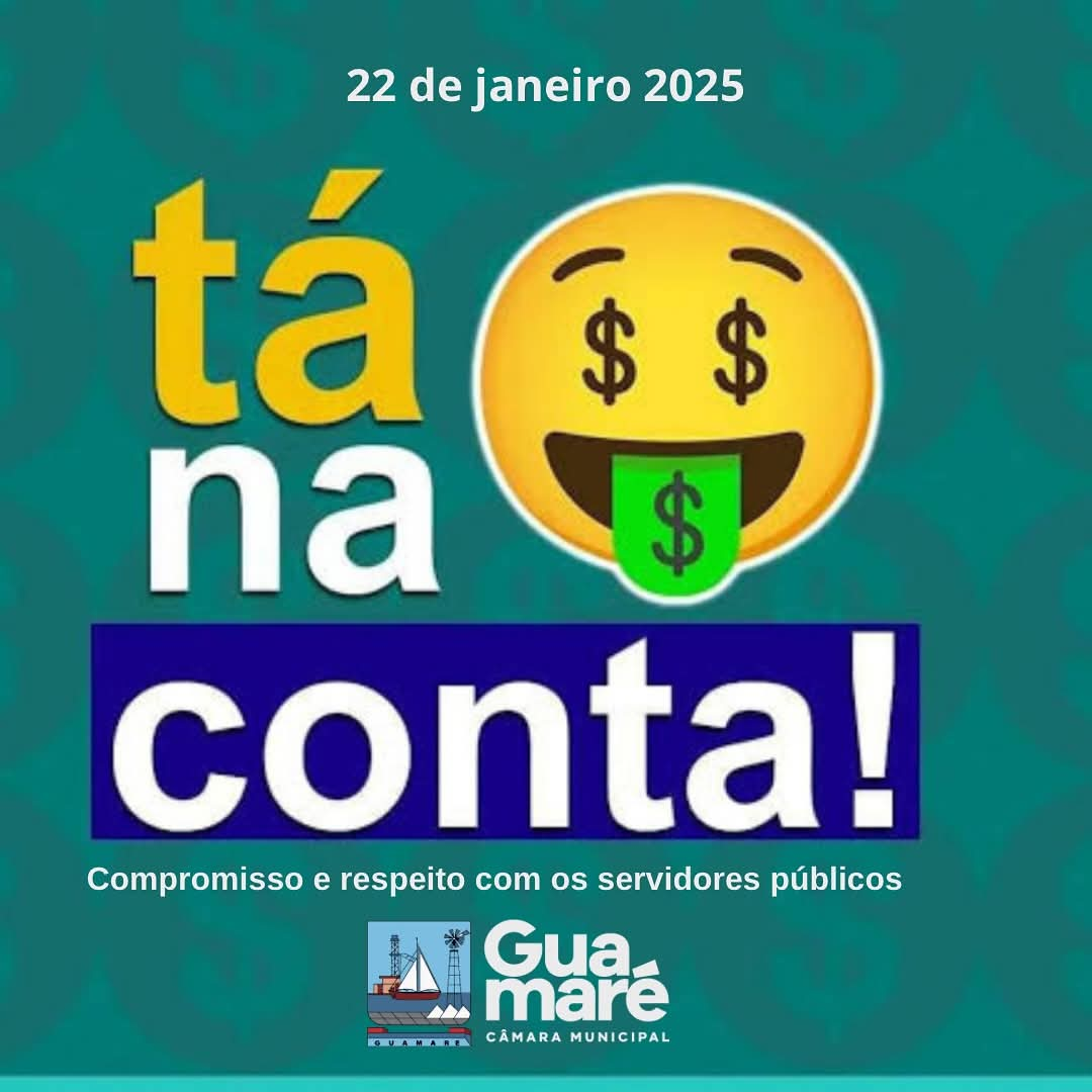 Valorização e compromisso com o servidor público-O salário deste mês de janeiro já foi creditado nas contas dos funcionários da Câmara Municipal de Guamaré.